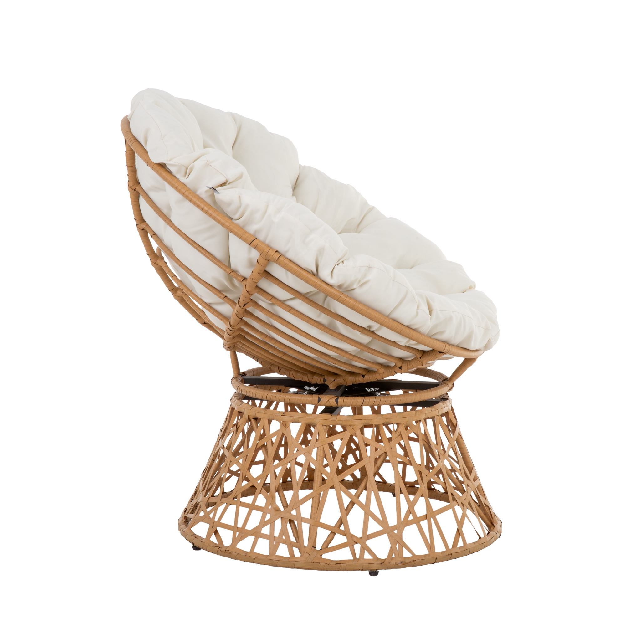 Otočné záhradné kreslo z technorattanu Charles Beige PATIO