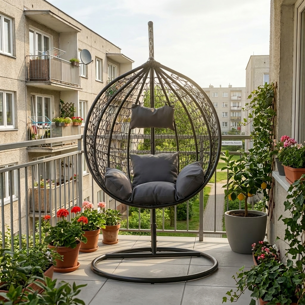 Fotel wiszący kokon Marius czarny PATIO