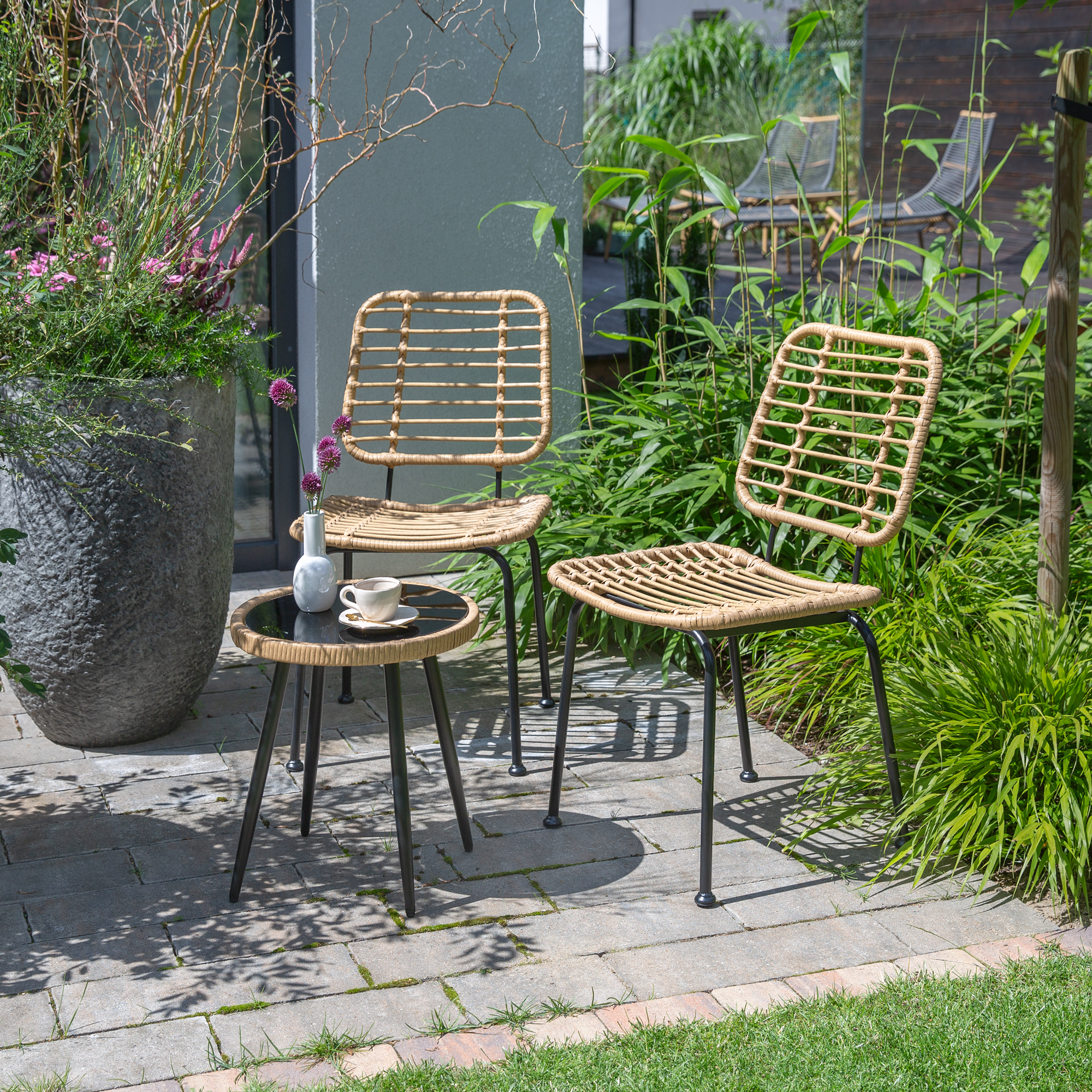 Súprava béžového záhradného nábytku z technorattanu Joel PATIO