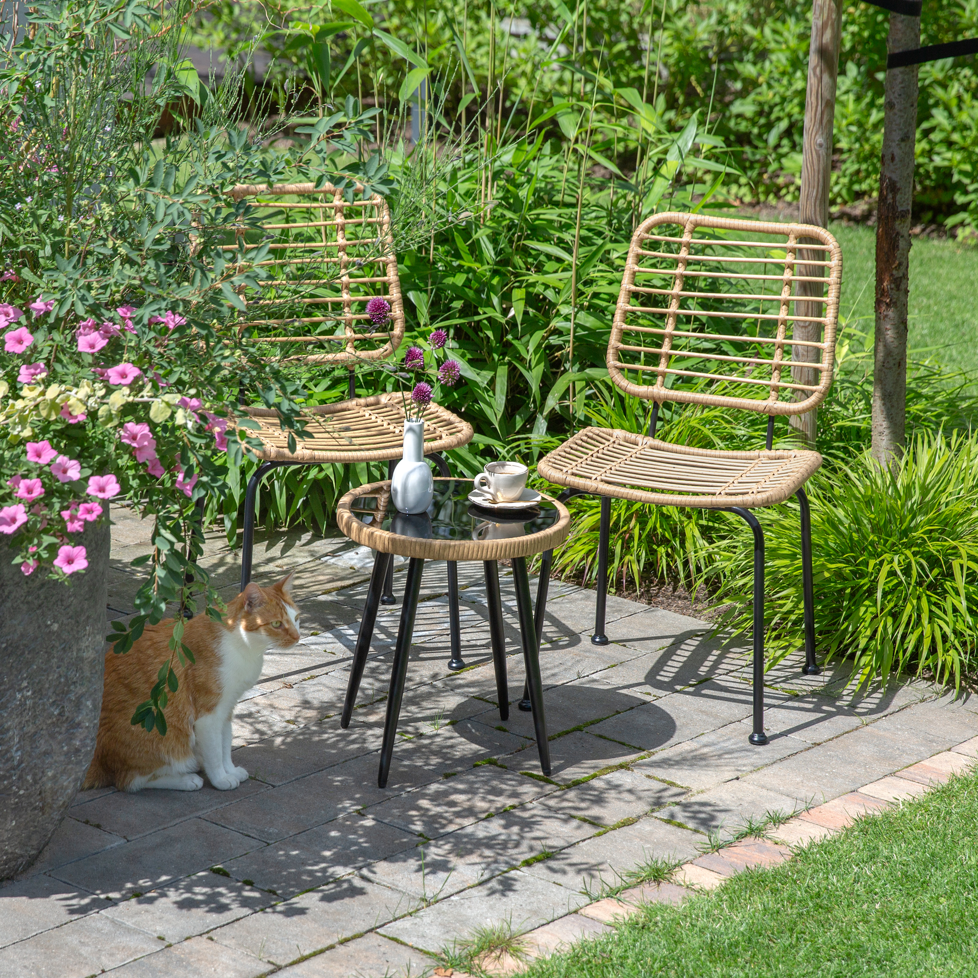 Súprava béžového záhradného nábytku z technorattanu Joel PATIO