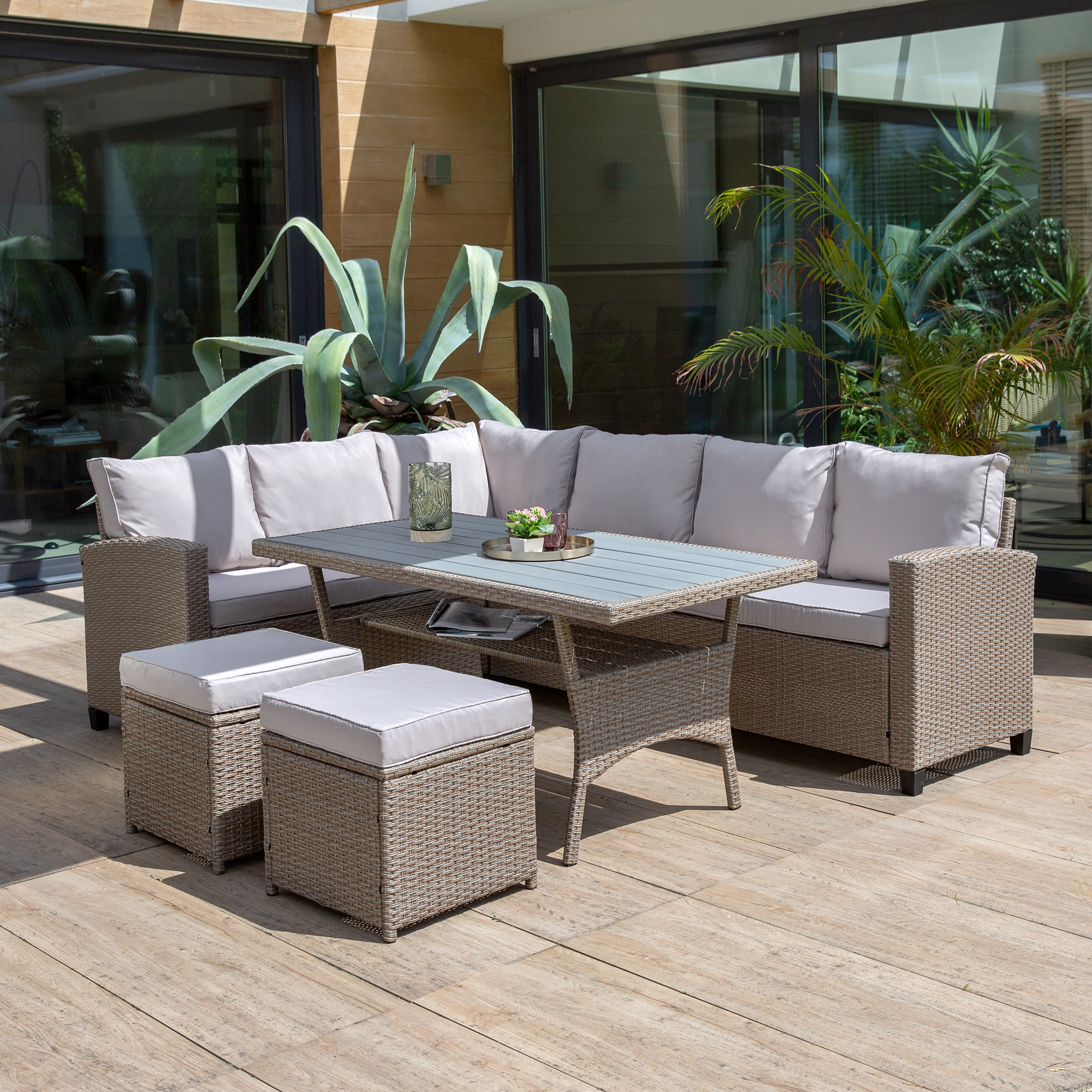 Souprava zahradního nábytku z technorattanu Nina Cappuccino PATIO