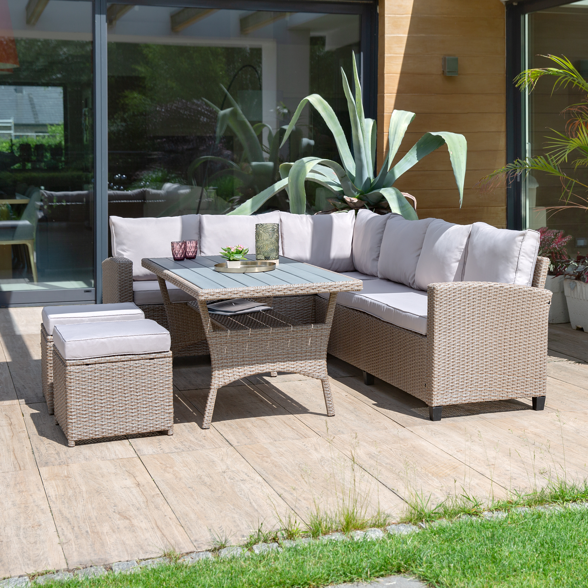 Souprava zahradního nábytku z technorattanu Nina Cappuccino PATIO