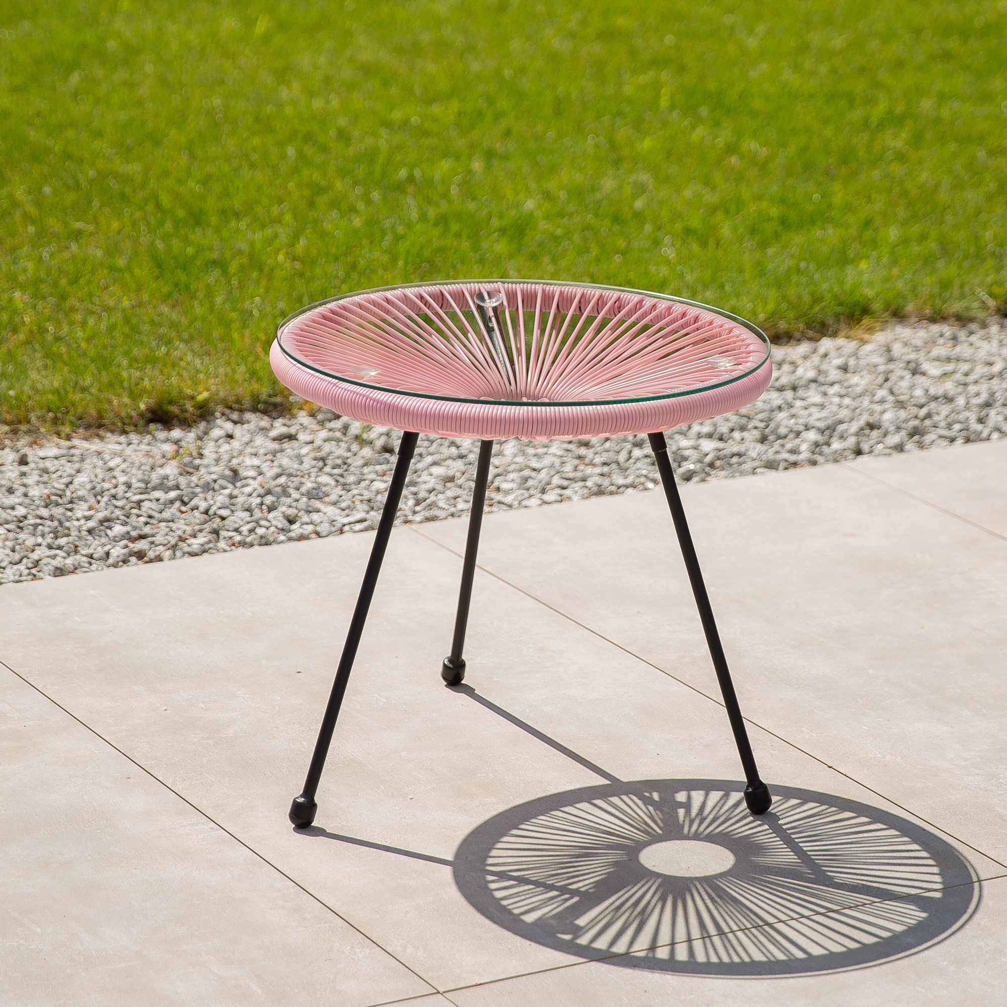 Ružový záhradný stolík Arthur 48 cm PATIO