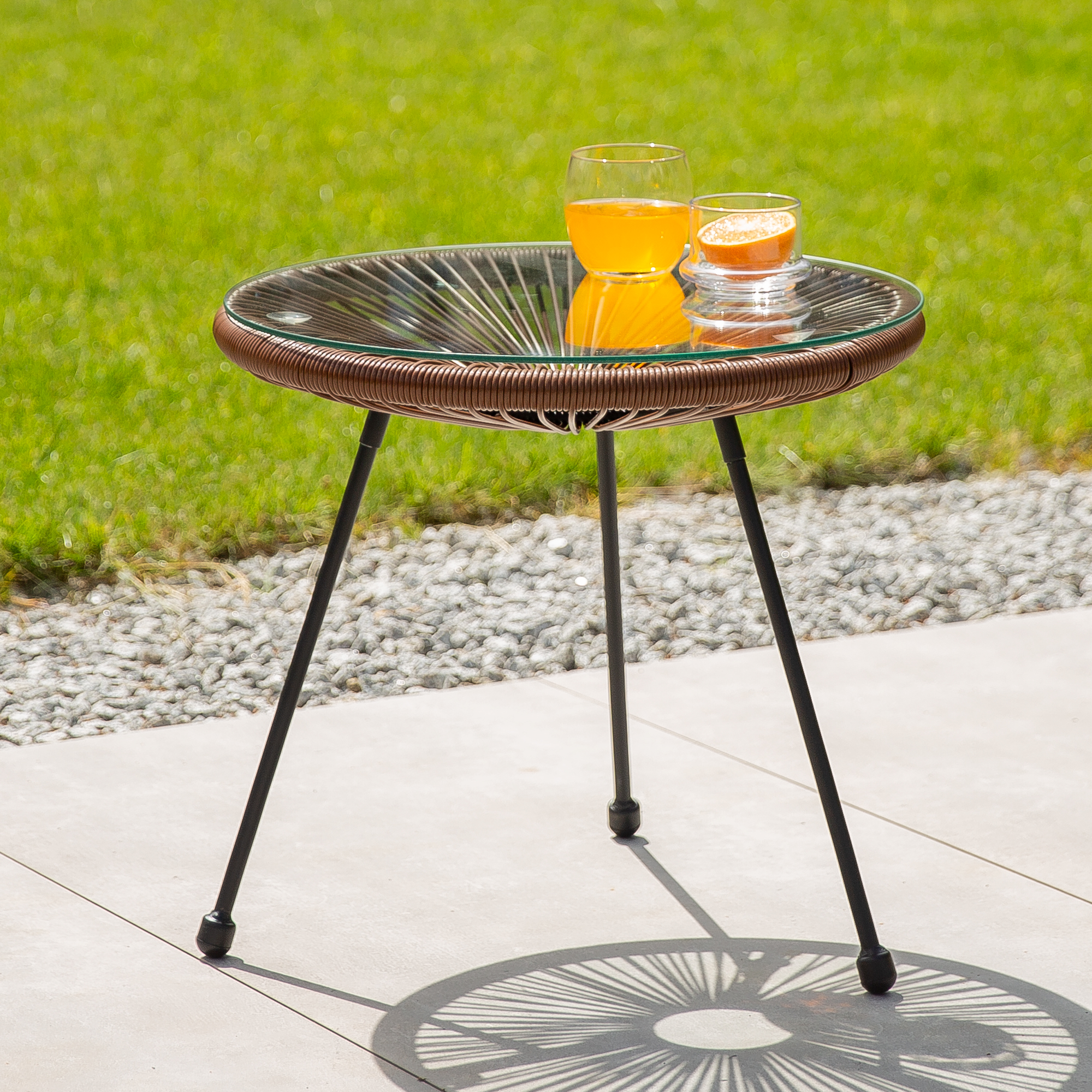 Hnedý záhradný stolík Arthur 48 cm PATIO