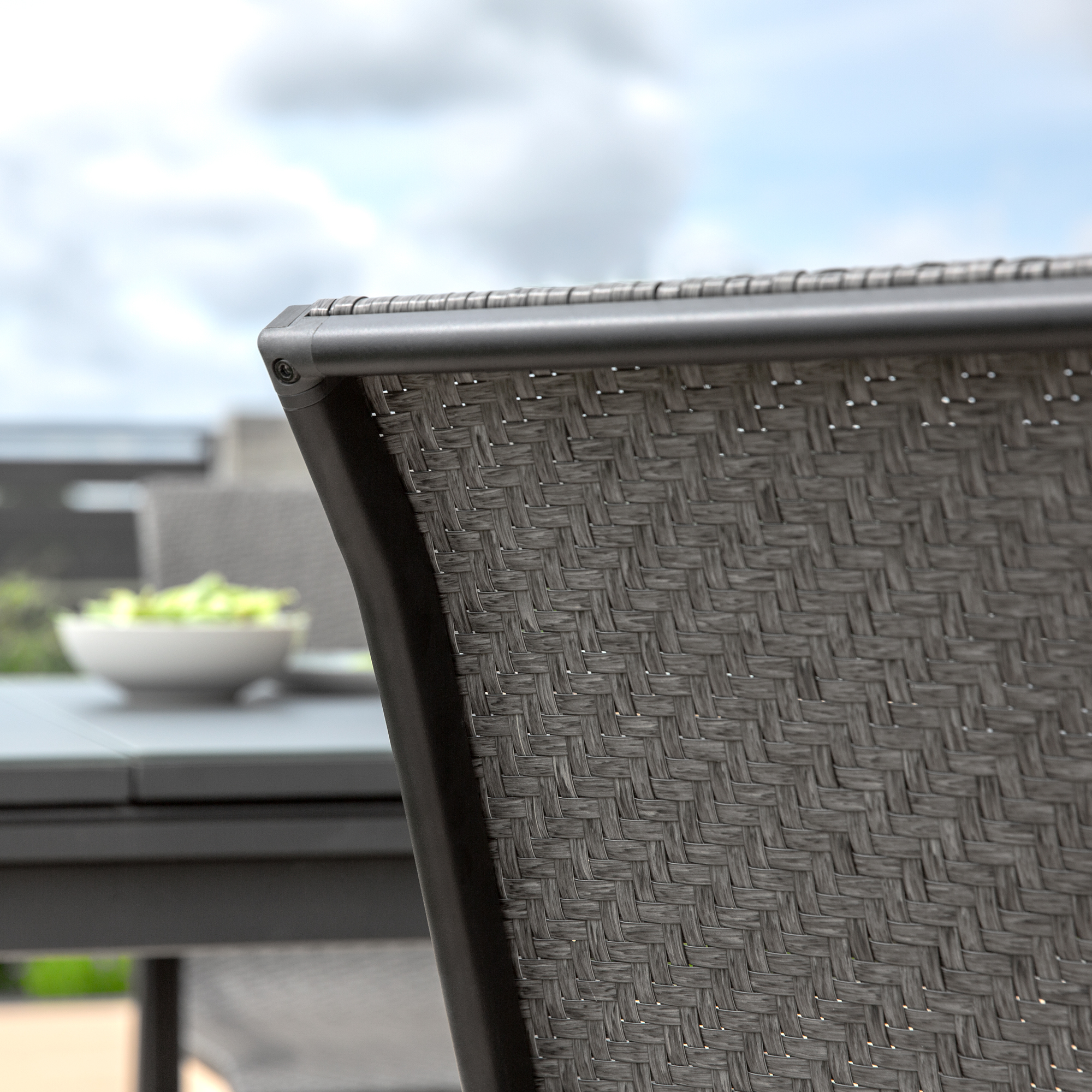 Gartenstuhl aus Polyrattan Columbus Grau PATIO