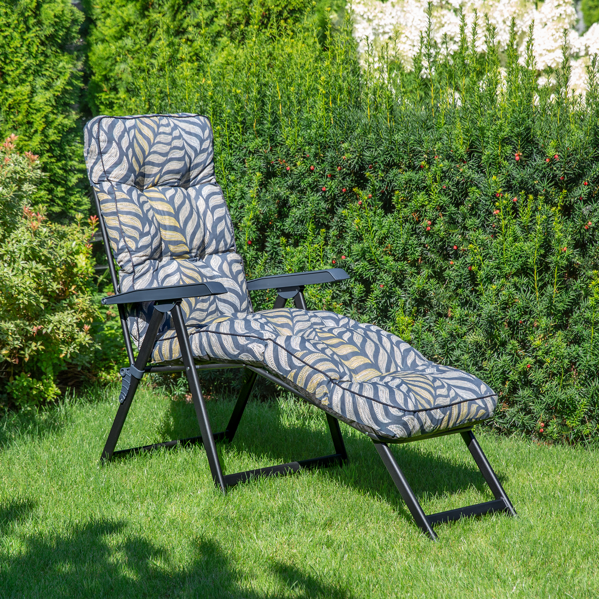 Polohovací zahradní lehátko Lena Lounger Black Edition G050-06IB PATIO