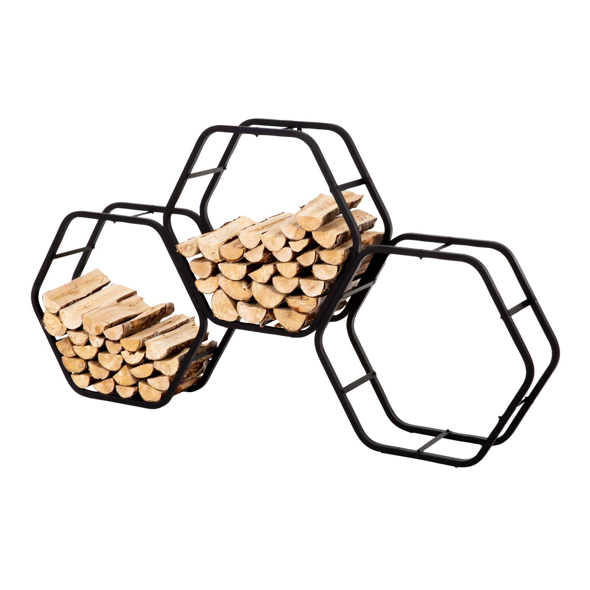 Holzständer Hexagon 87 x 28 x 79 cm schwarz modular PATIO