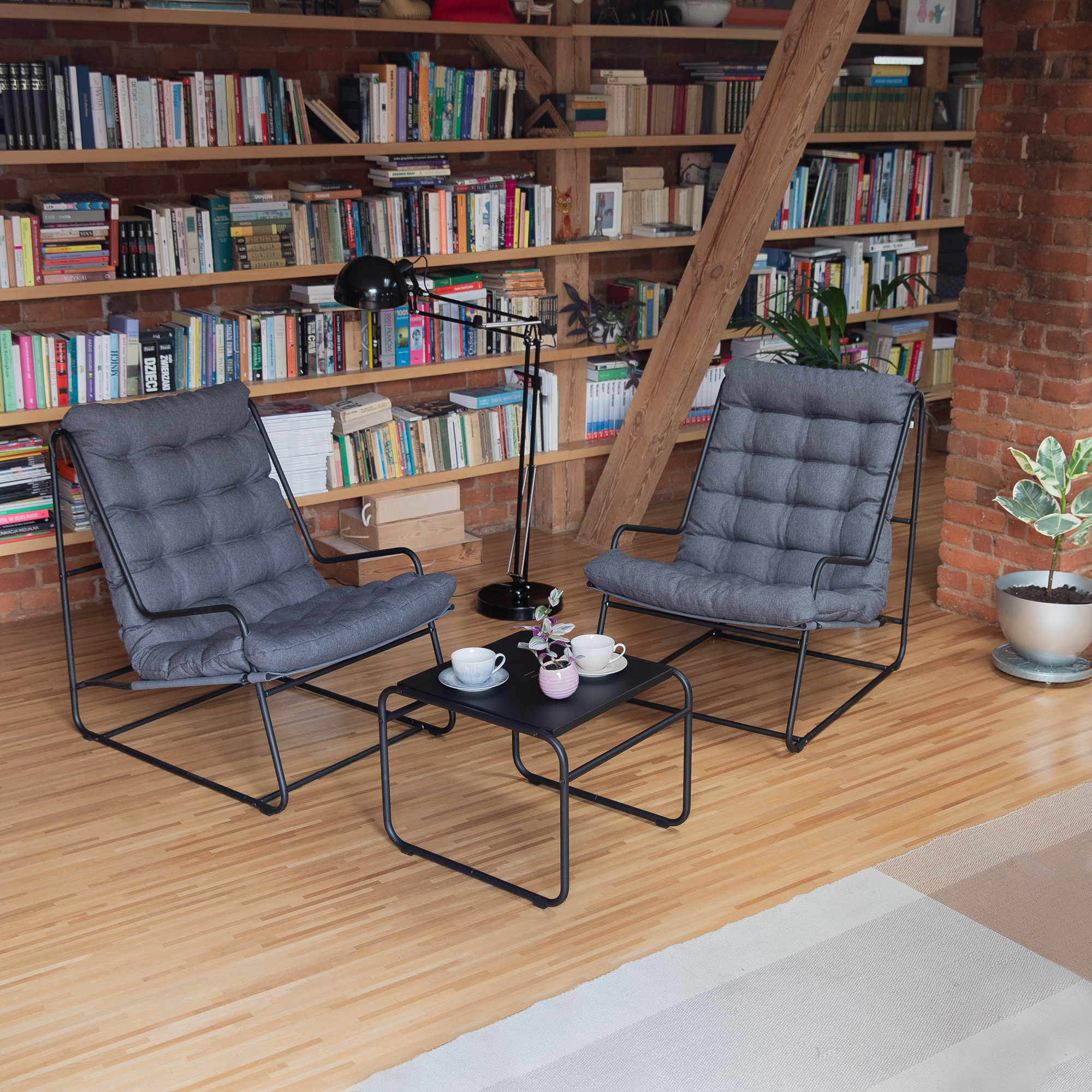 Záhradné kreslo so šedou poduškou Topaz D060-16EW PATIO