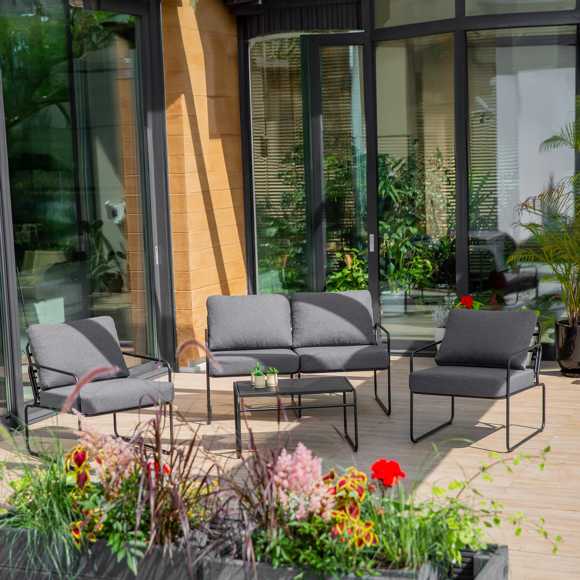 Poltrona da giardino Nefryt grigia PATIO