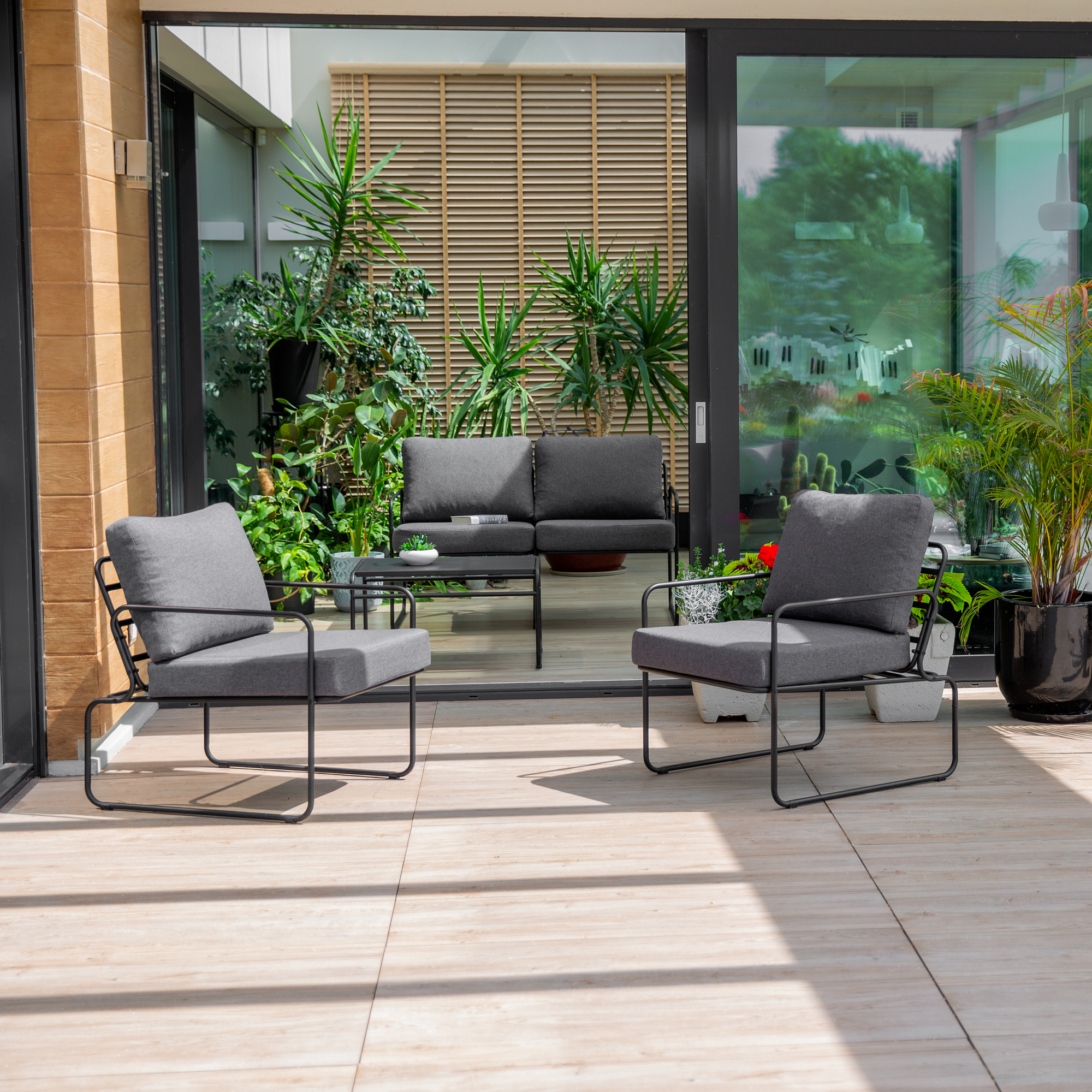 Poltrona da giardino Nefryt grigia PATIO