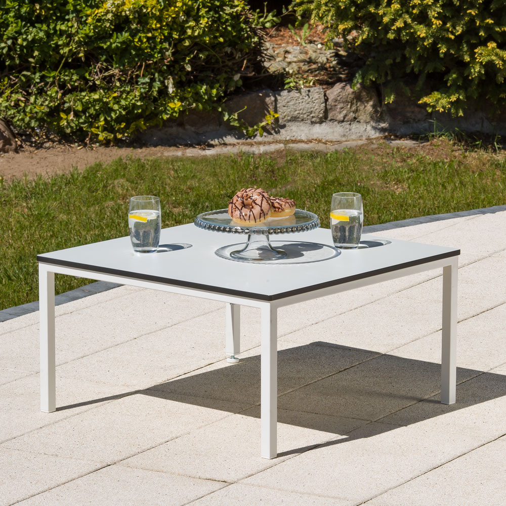 Kávový stolek Agat White 68 x 68 x 36 cm PATIO