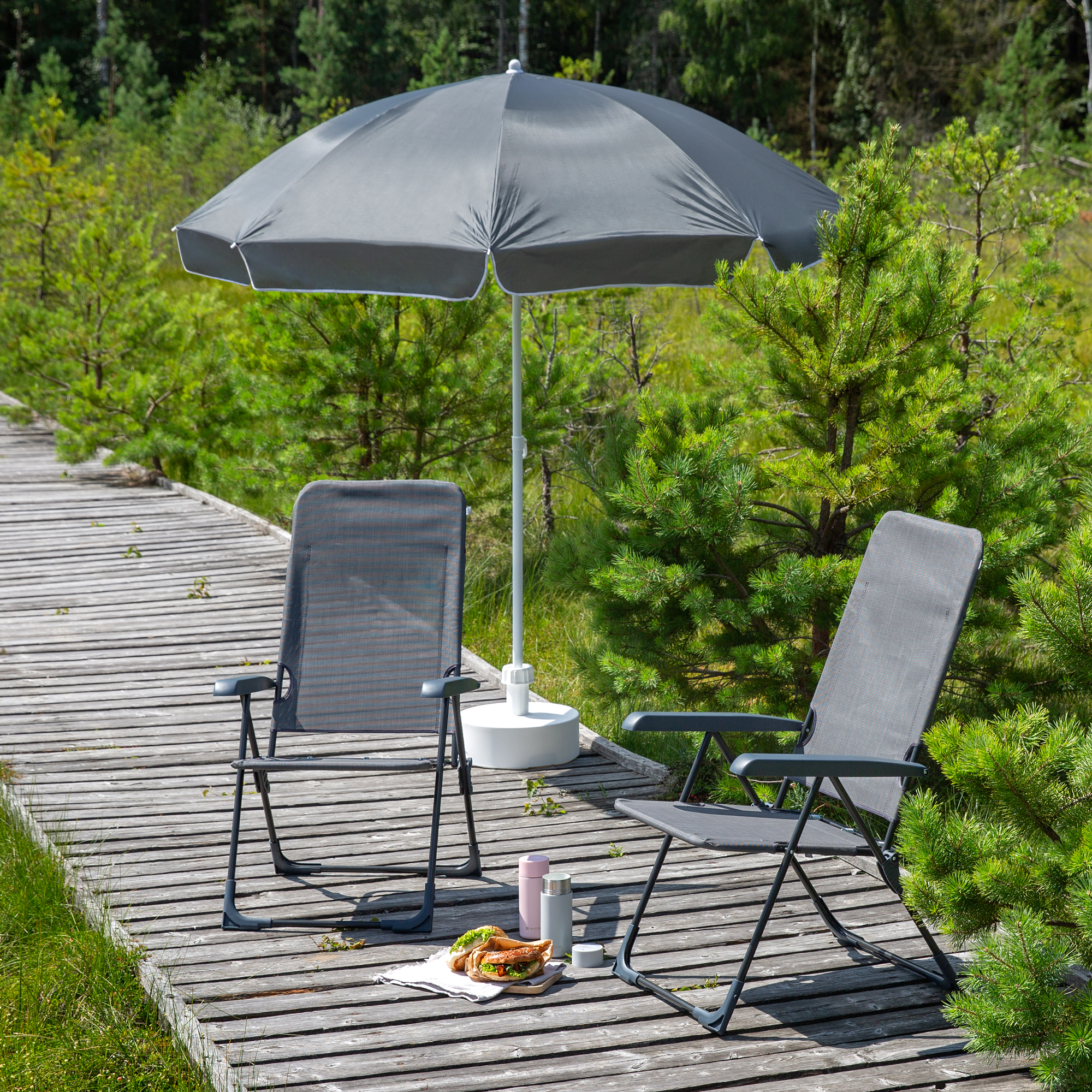 Trädgårdsparaply 2,4 m Poly antracit PATIO  