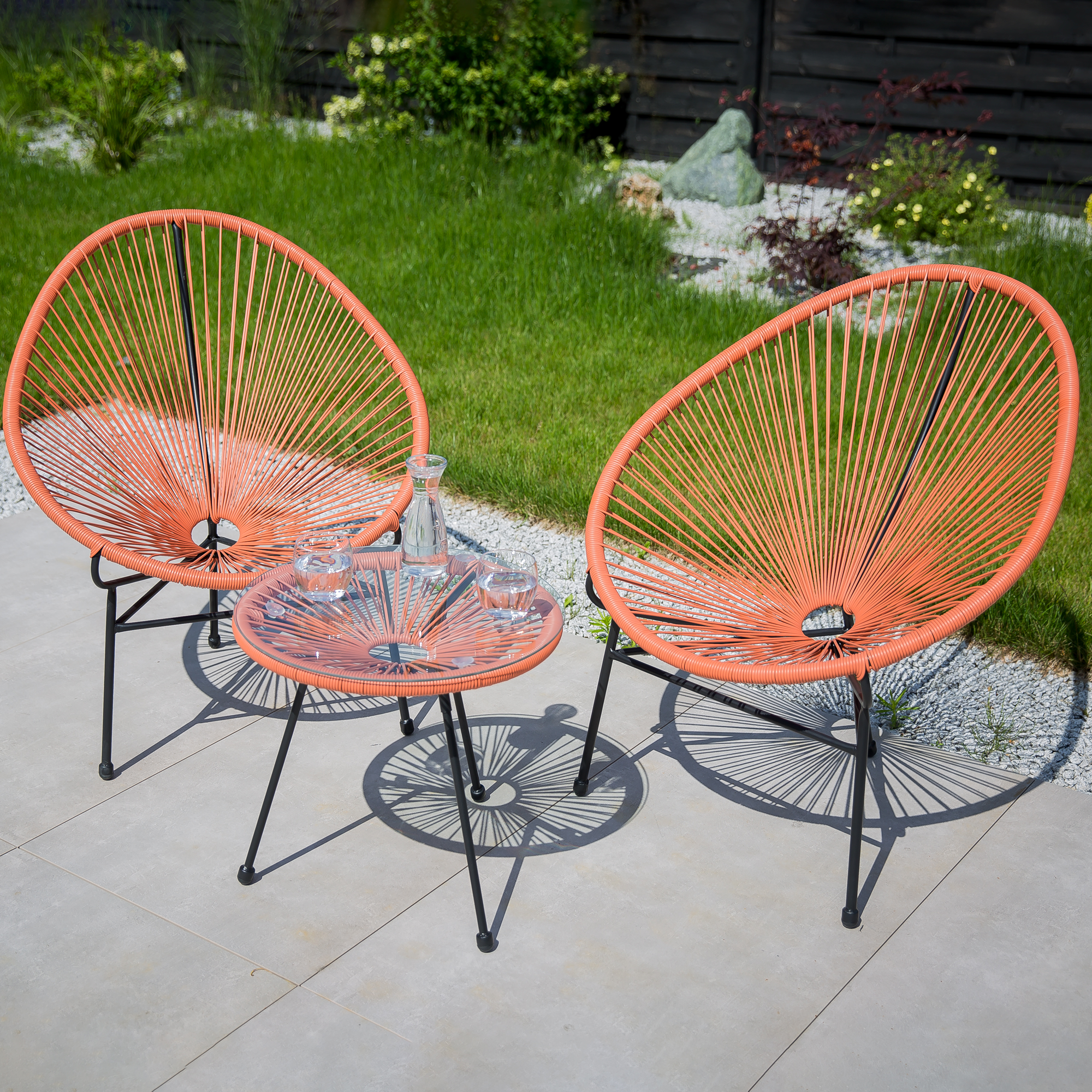 Geflechttisch Arthur 48 cm orange PATIO