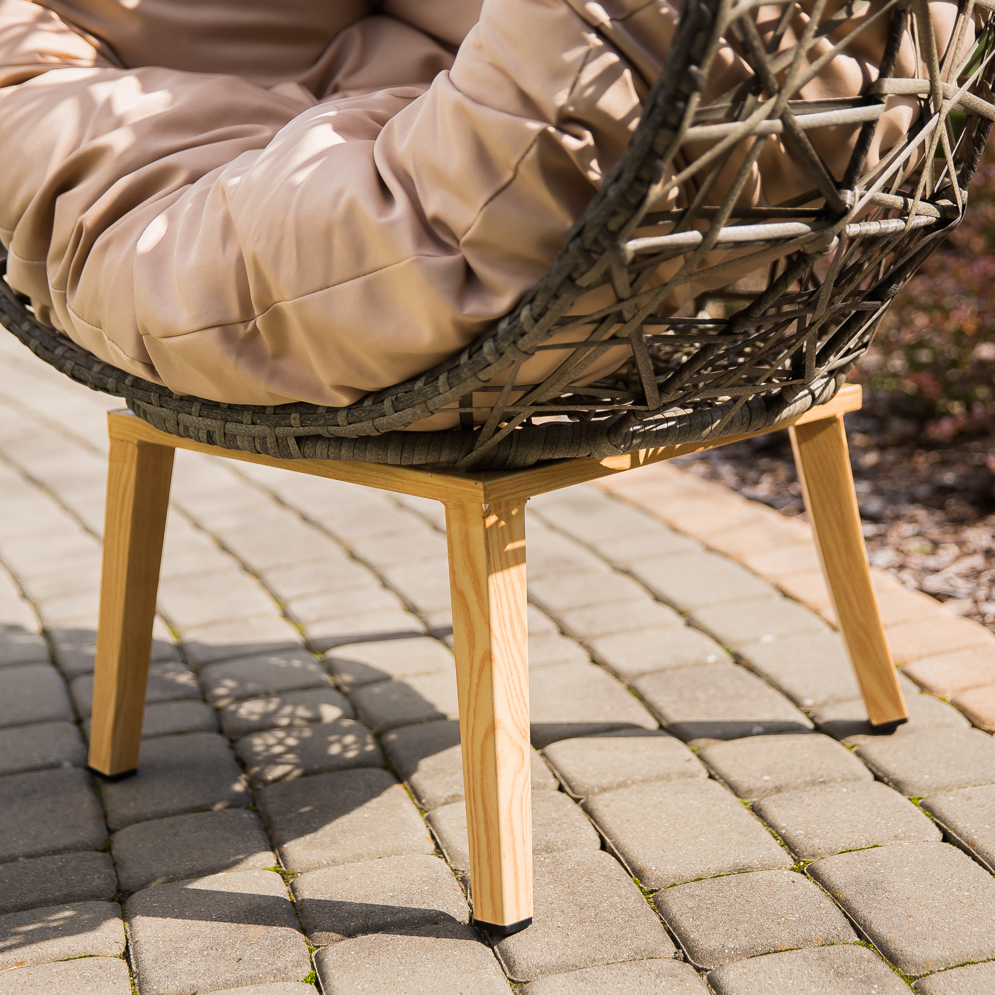 Hängesessel mit Sitzkissen Horace oval aschgrau aus Polyrattan PATIO