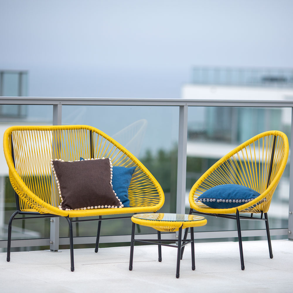 Ławka żyłkowa Arthur żółta 130 cm PATIO