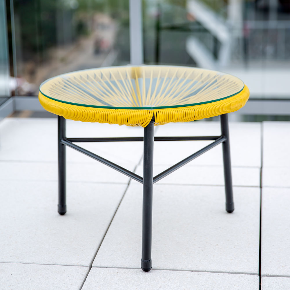 Tisch geflochten Arthur gelb 50 cm PATIO