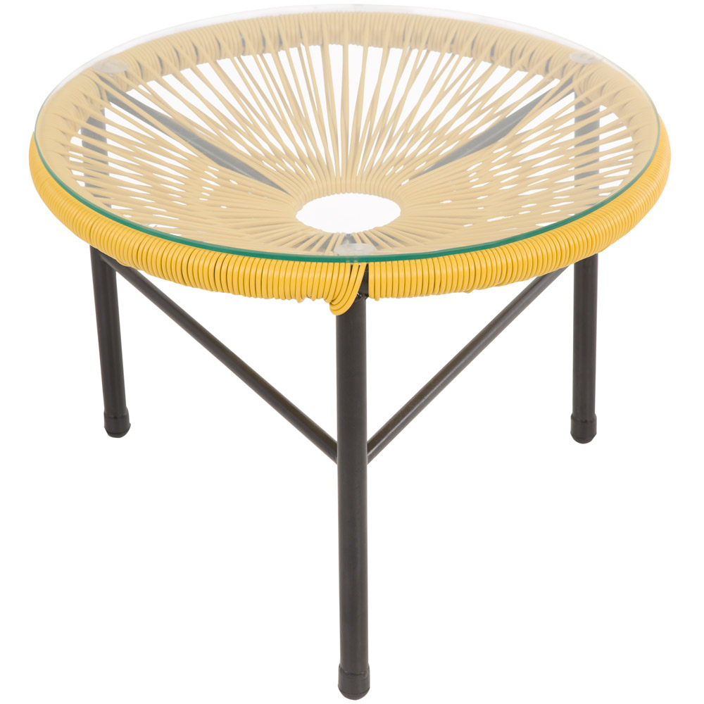 Tisch geflochten Arthur gelb 50 cm PATIO