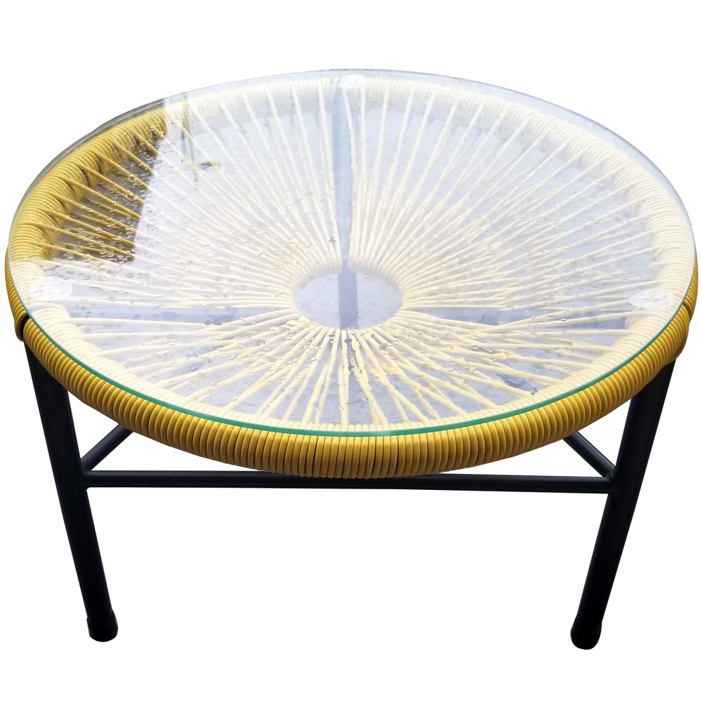 Tisch geflochten Arthur gelb 50 cm PATIO