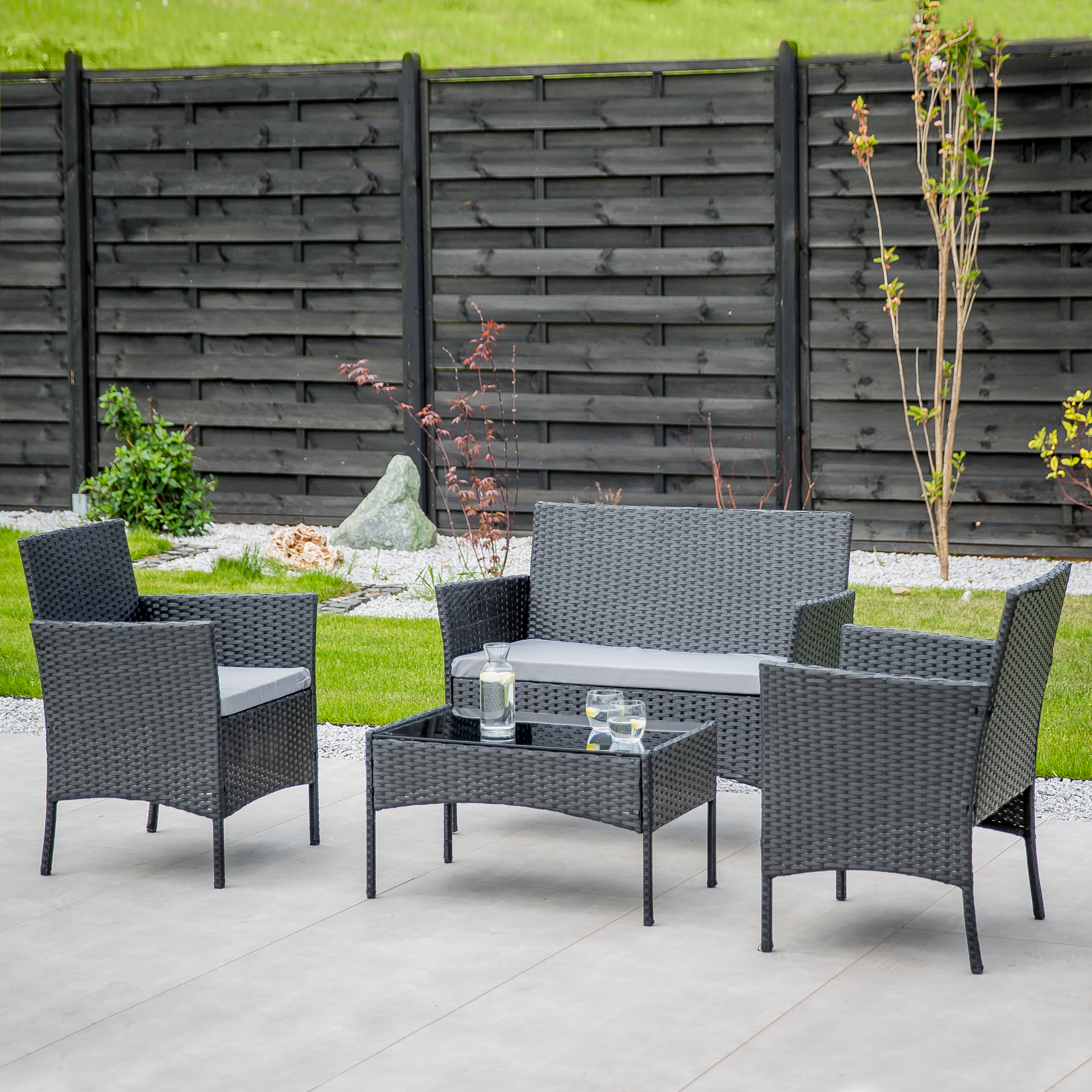 Set di mobili da giardino Edwige nero PATIO