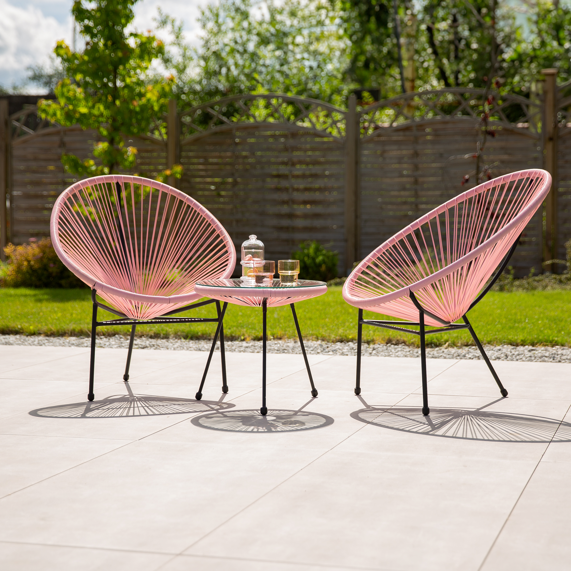 Ružový záhradný stolík Arthur 48 cm PATIO
