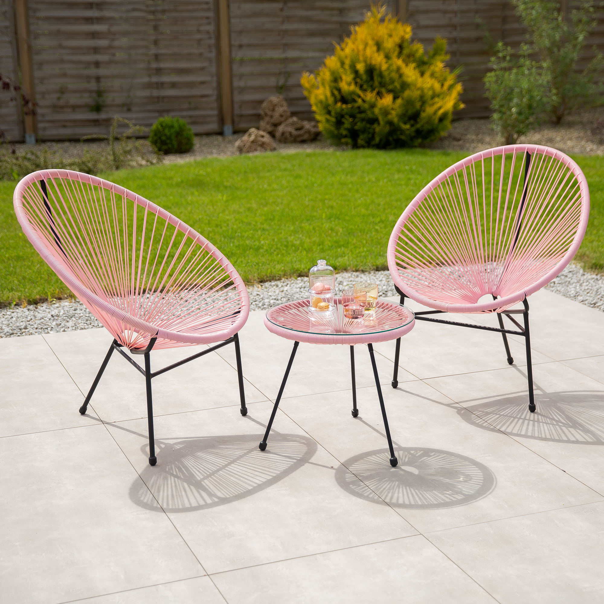 Ružový záhradný stolík Arthur 48 cm PATIO