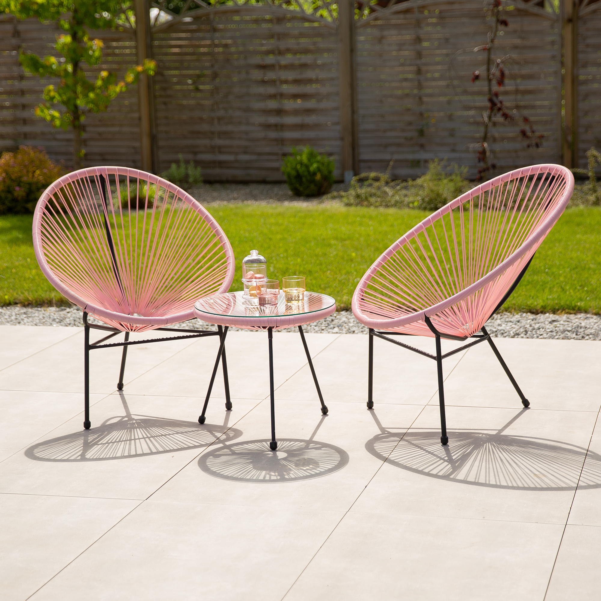 Ružový záhradný stolík Arthur 48 cm PATIO