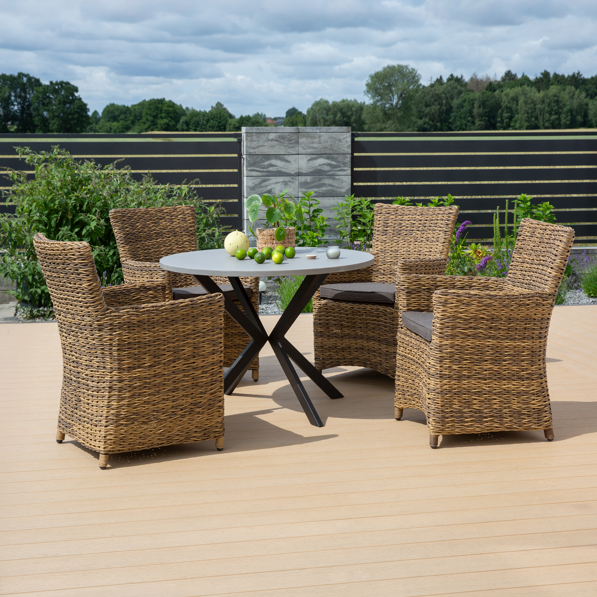 Table e jardin Lukka 100 cm grise PATIO