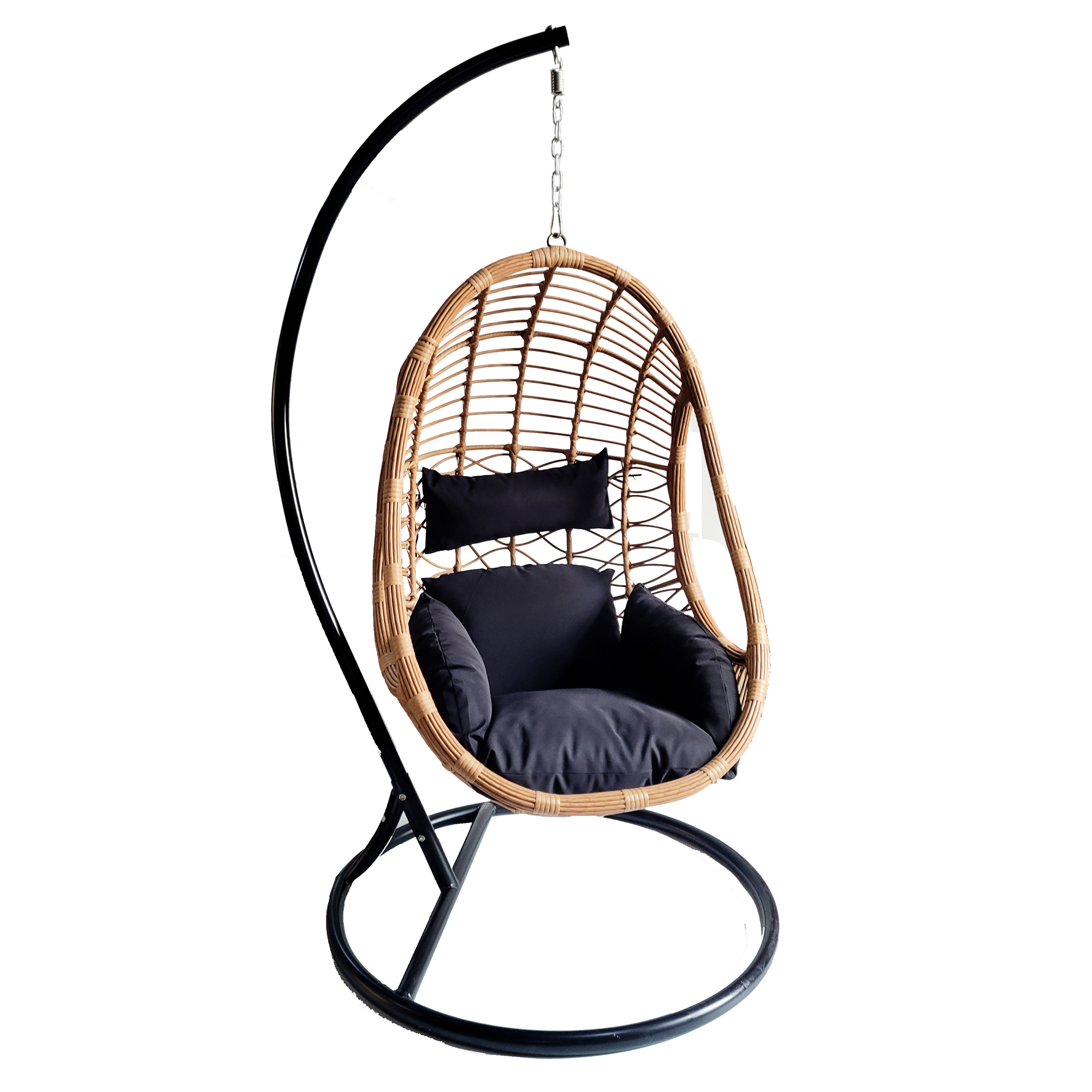 Záhradné hojdacie závesné kreslo z technorattanu Victor Beige PATIO