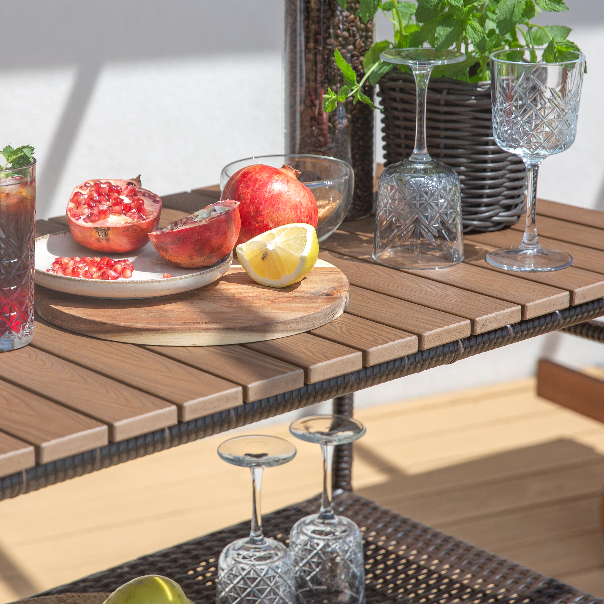 Bar da giardino di  resina sintetica wenge 132 x 91,5 x 61 cm PATIO