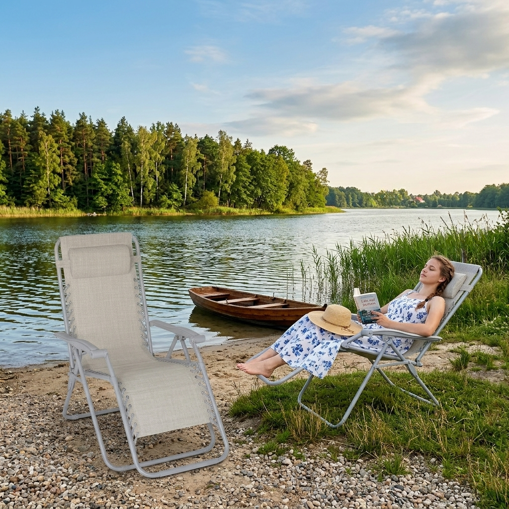 Fotel ogrodowy rozkładany Panama szary PATIO