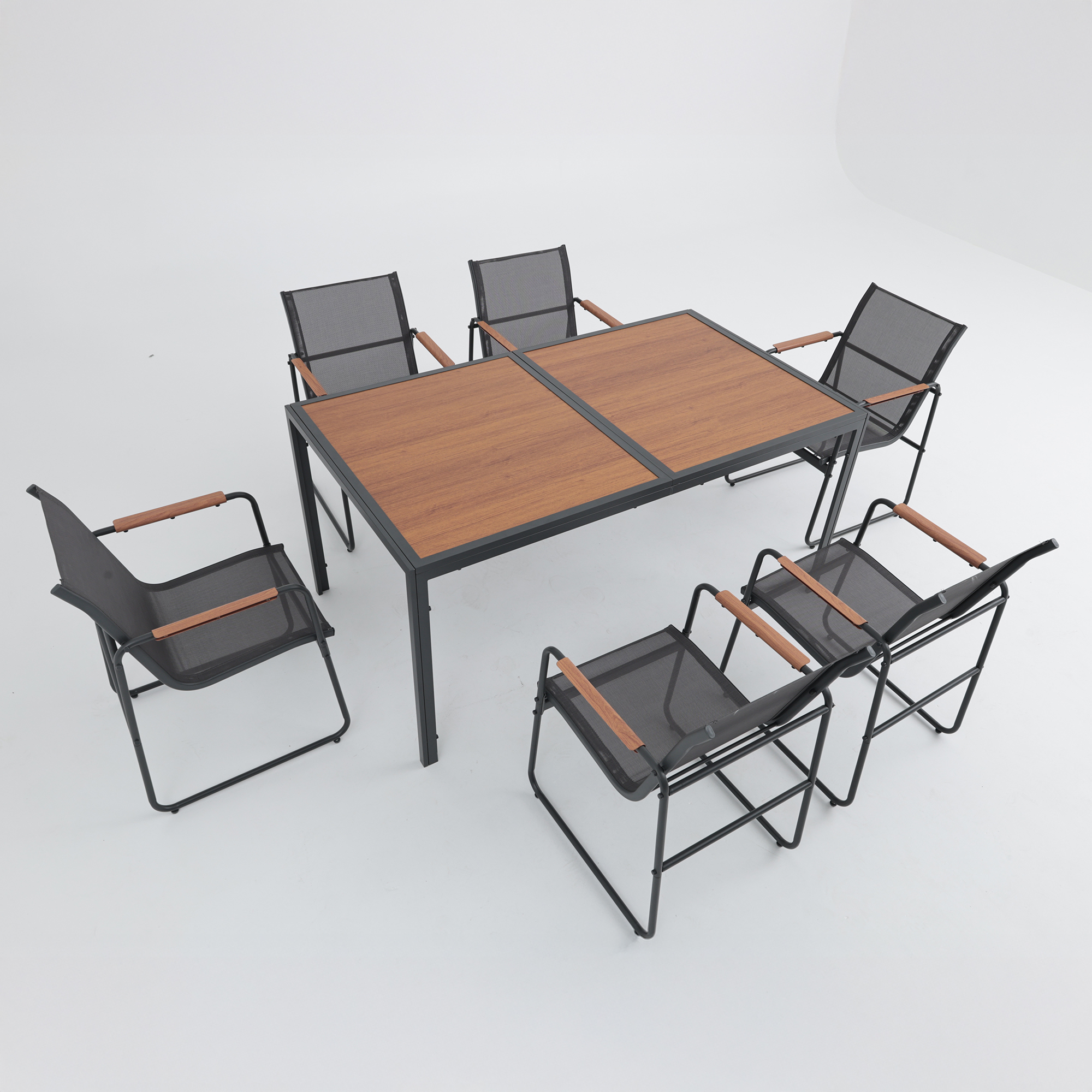 Zestaw mebli ogrodowych ze stołem Harlem antracyt PATIO