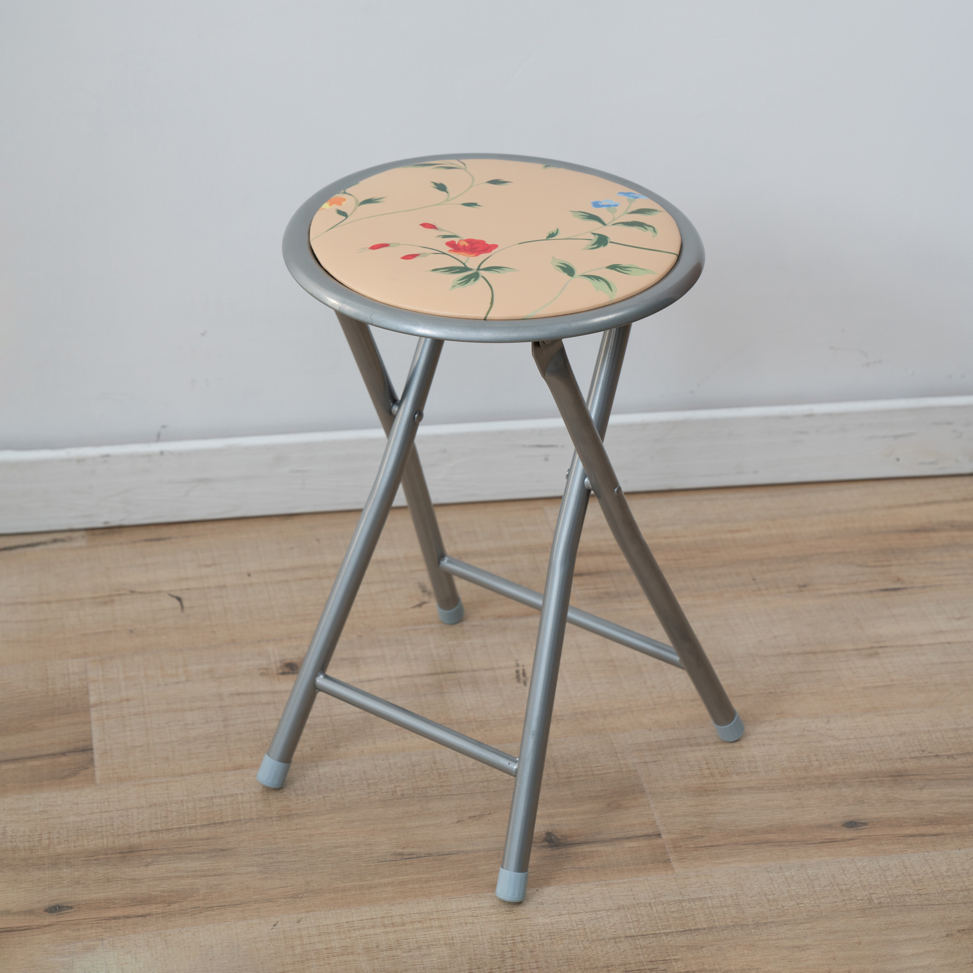 Hopfällbar metallpall Flower Ecru 30 cm PATIO  