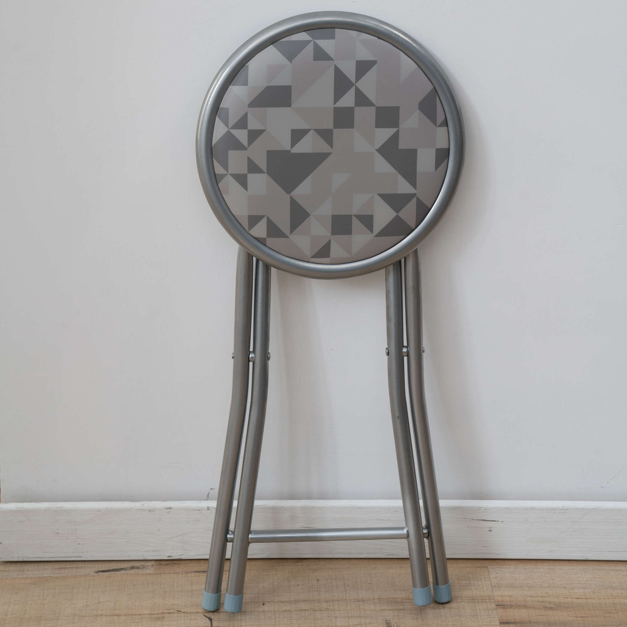 Folding metal stool Flower Silver 30 cm PATIO  
