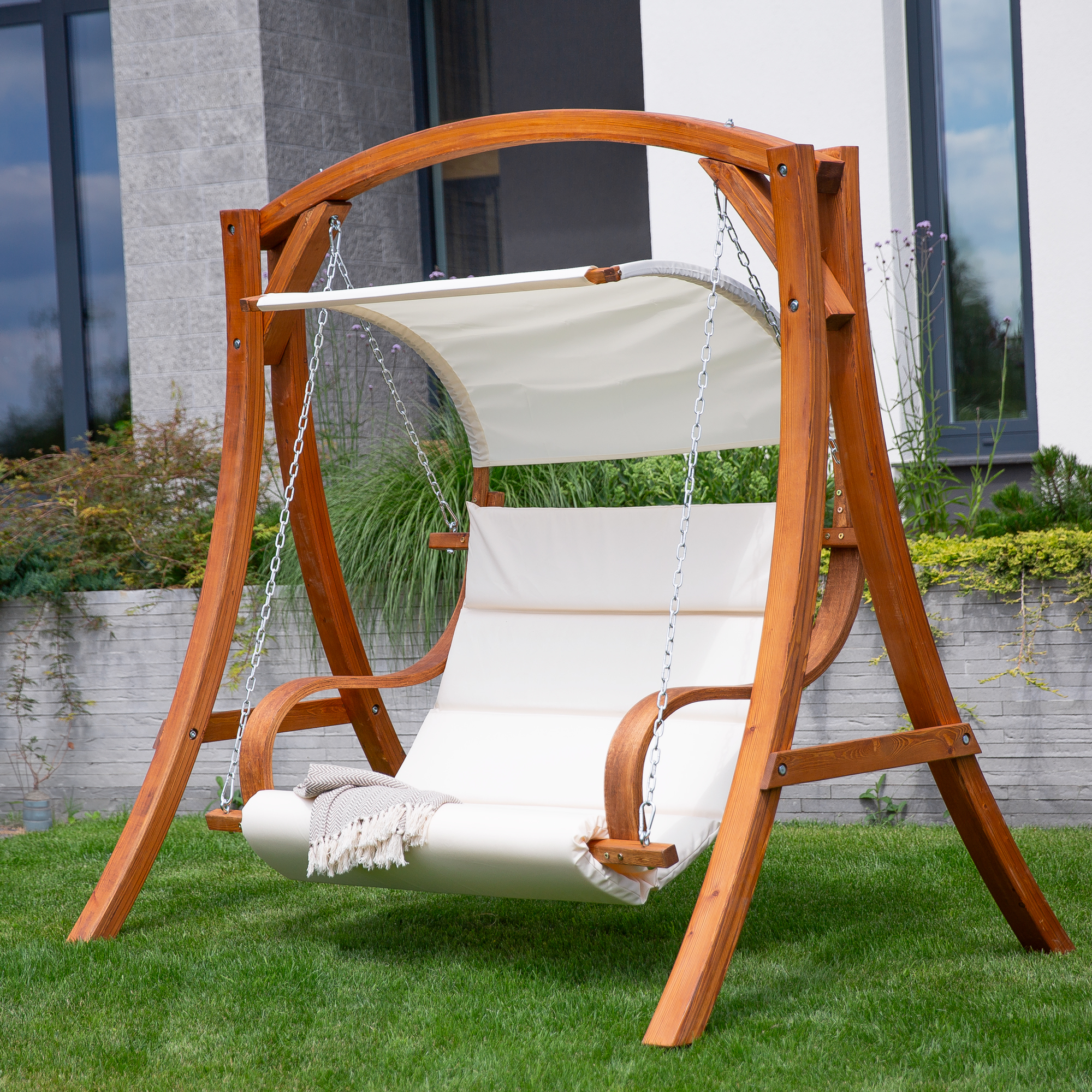 Krémová zahradní houpačka Larice PATIO