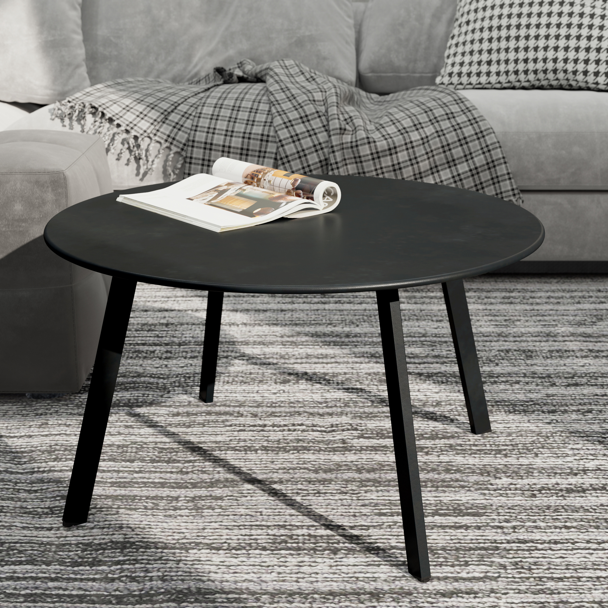 Antracitový záhradný stolík Olivier 70 cm PATIO