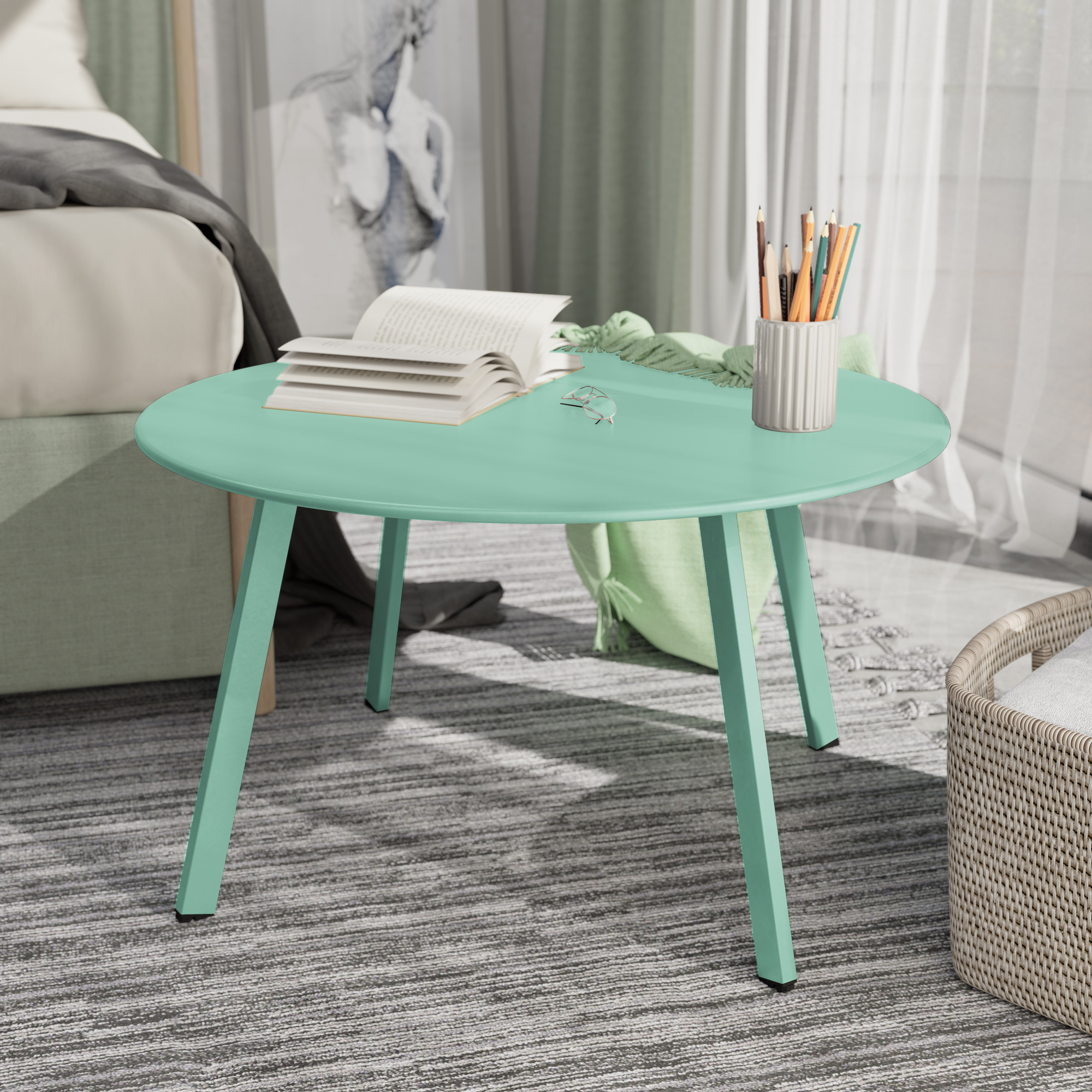 Mátově zelený zahradní stolek Olivier 70 cm PATIO