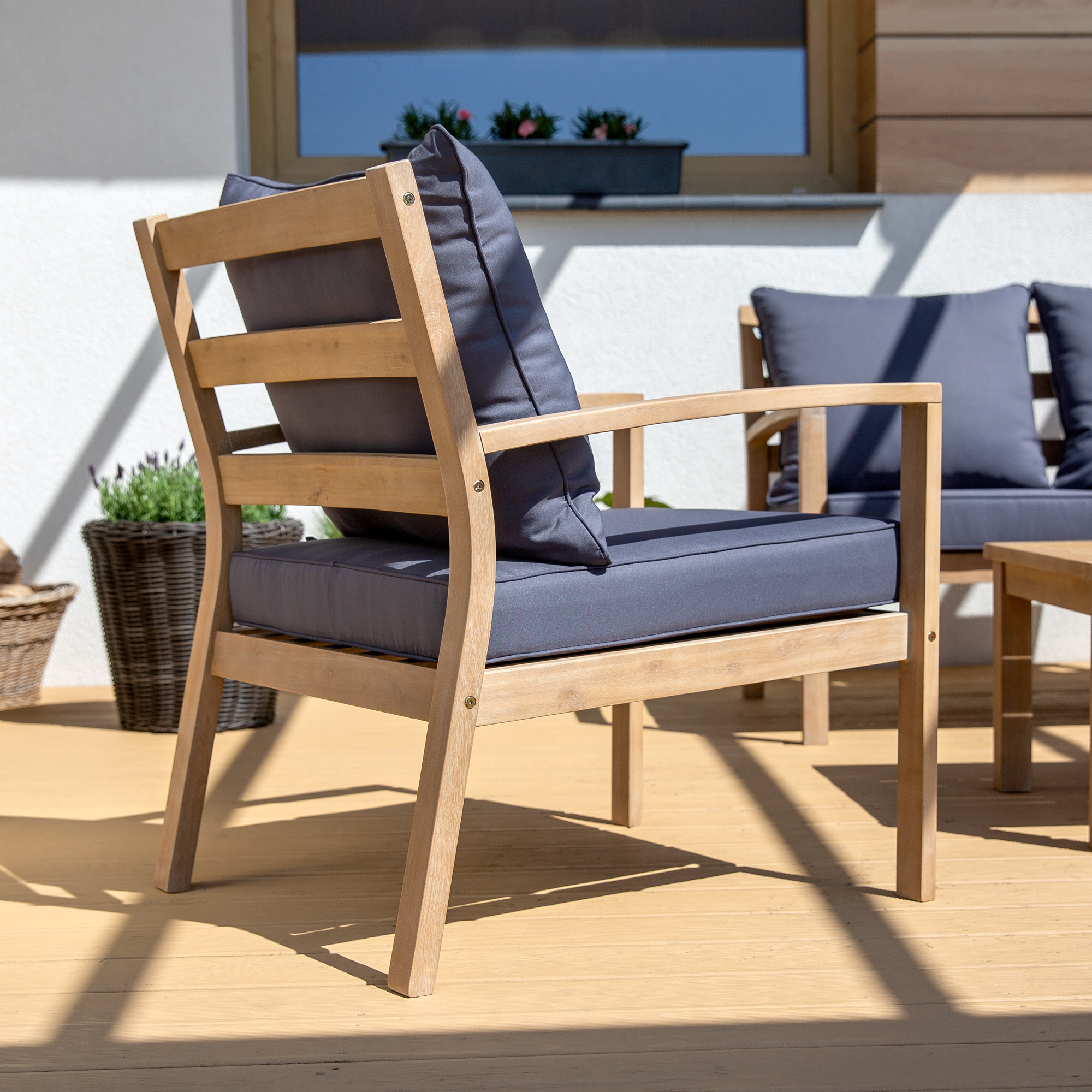 Set med trädgårdsmöbler Roxane trä PATIO  
