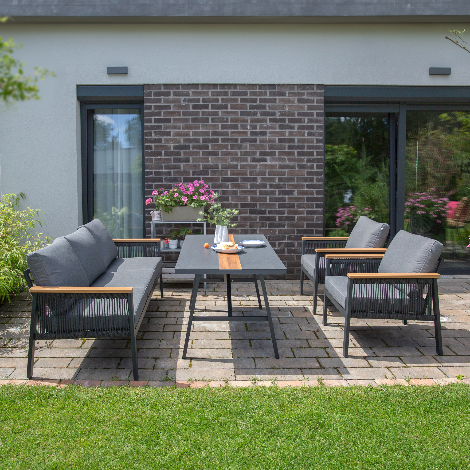 Gartenmöbel-Set Ada 4-teilig Anthrazit PATIO