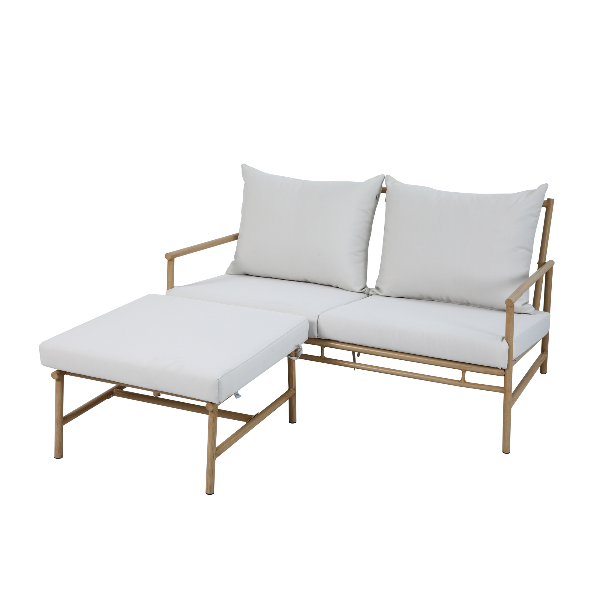 Gartensofa mit Fußhocker Estelle beige PATIO