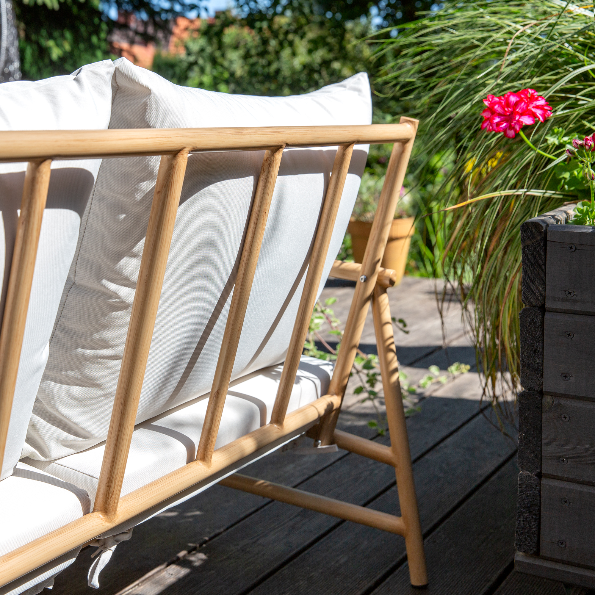 Gartensofa mit Fußhocker Estelle beige PATIO