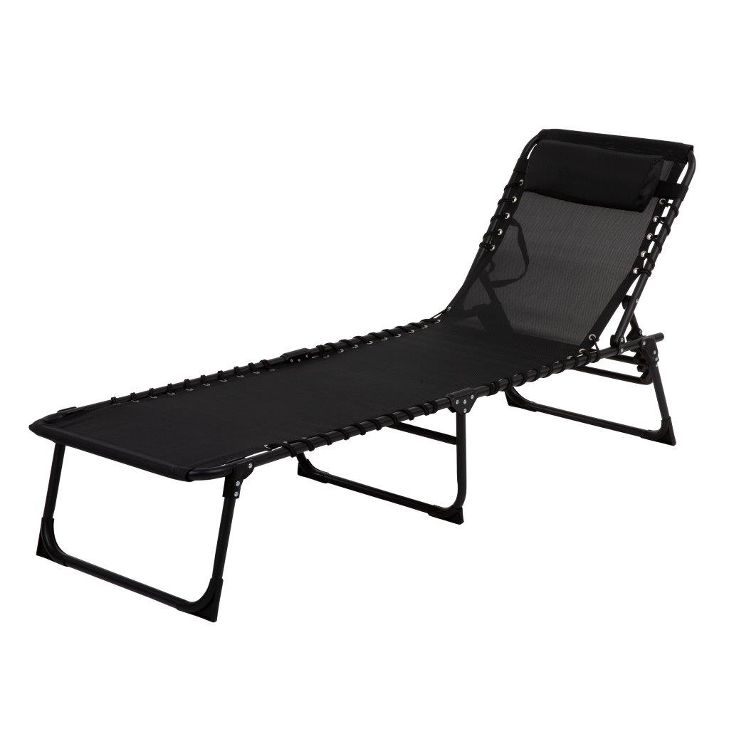 Černé zahradní polohovací lehátko Toluca PATIO