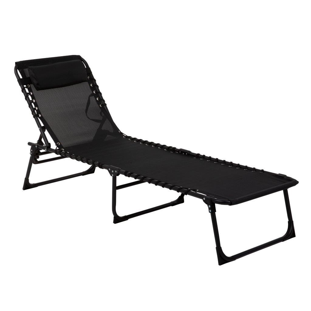 Černé zahradní polohovací lehátko Toluca PATIO