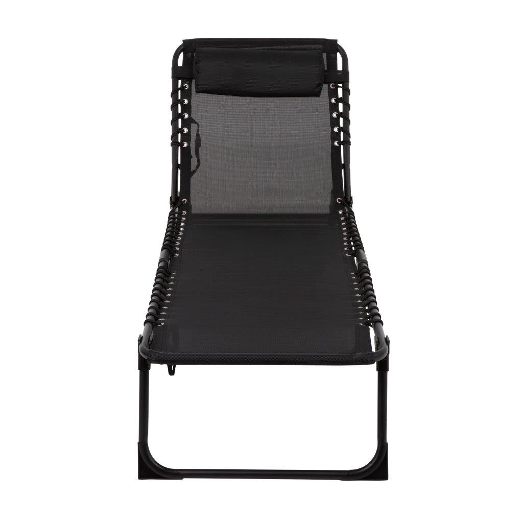 Černé zahradní polohovací lehátko Toluca PATIO