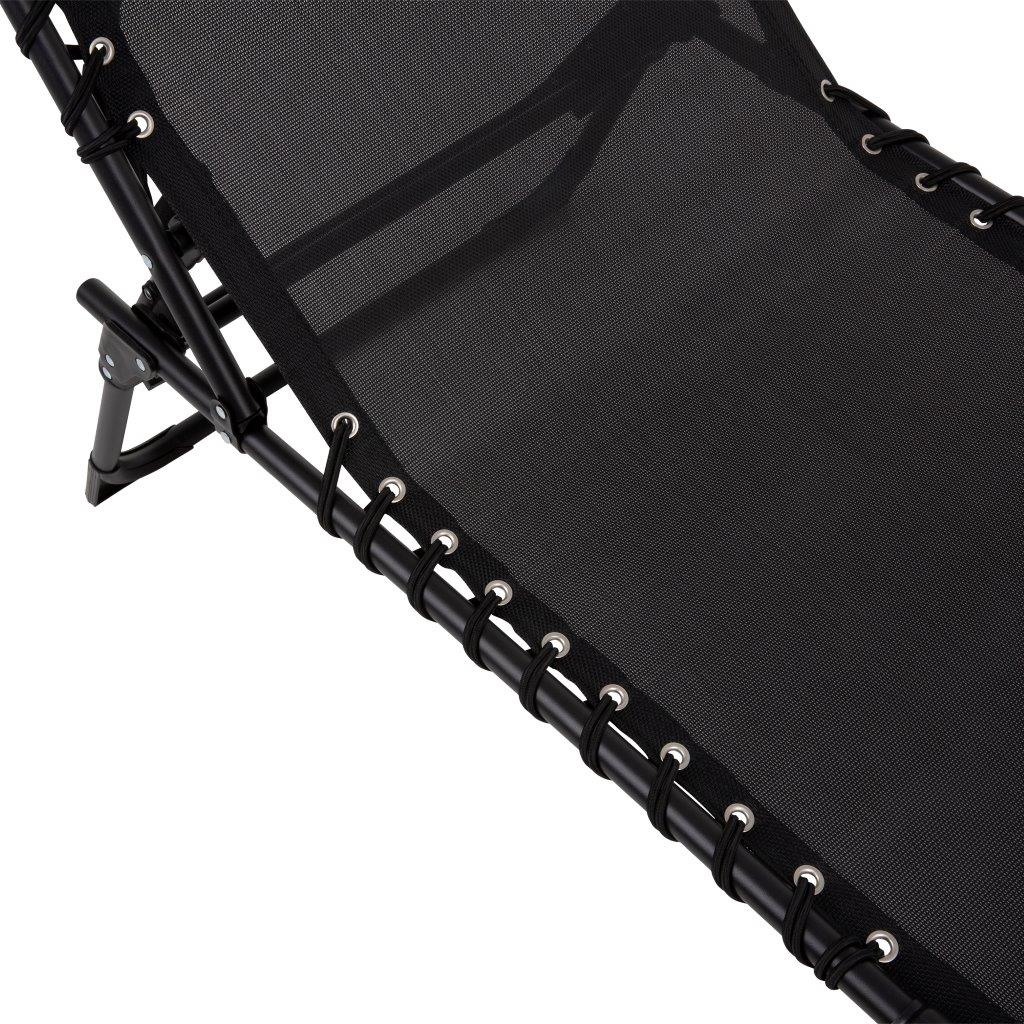 Černé zahradní polohovací lehátko Toluca PATIO