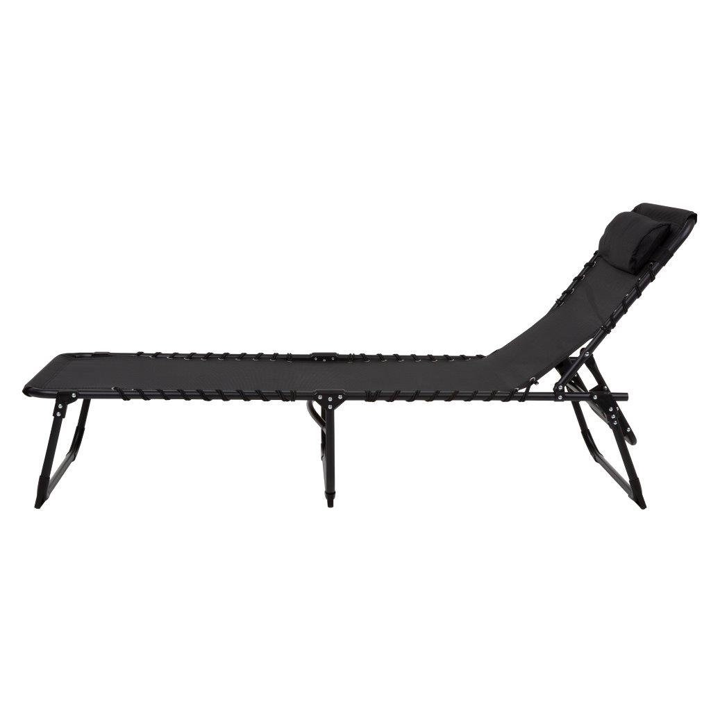 Černé zahradní polohovací lehátko Toluca PATIO