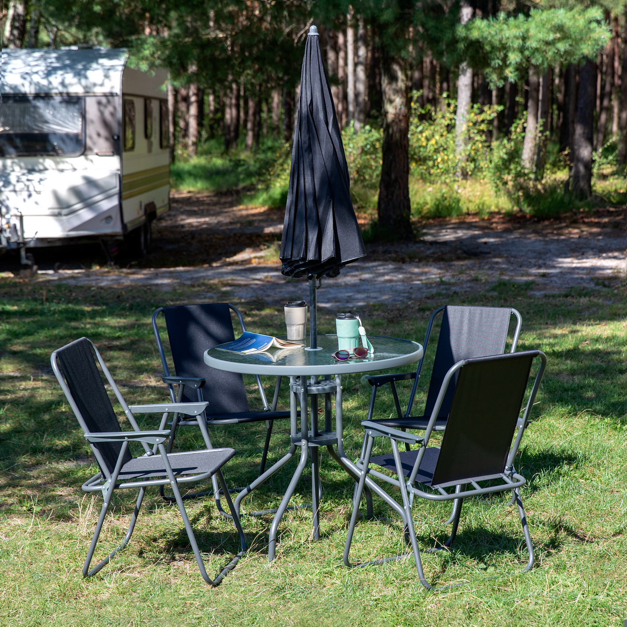 Souprava zahradního nábytku Makasar Antracit PATIO