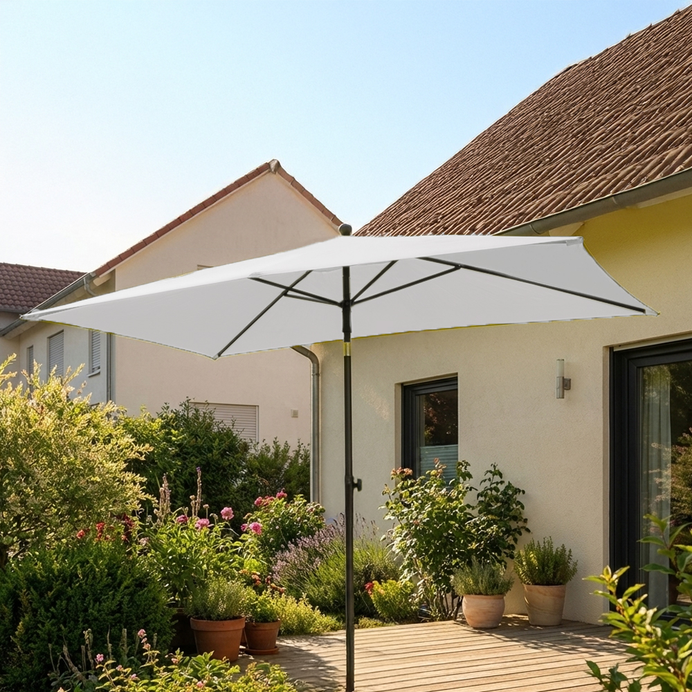 Balcony umbrella rectangular 2,1 x 1,4 m ecru PATIO