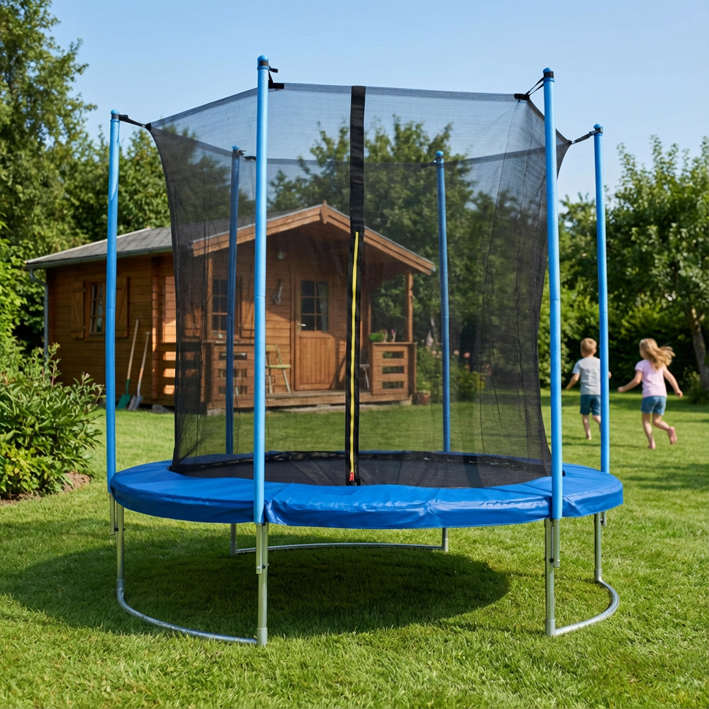 Trampolino da giardino 244 cm con rete protettiva PE PATIO
