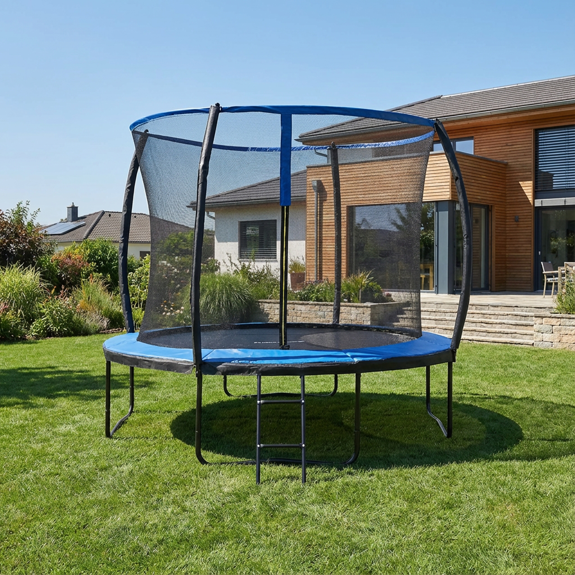 Trampolino da giardino 305 cm con rete protettiva PE PATIO