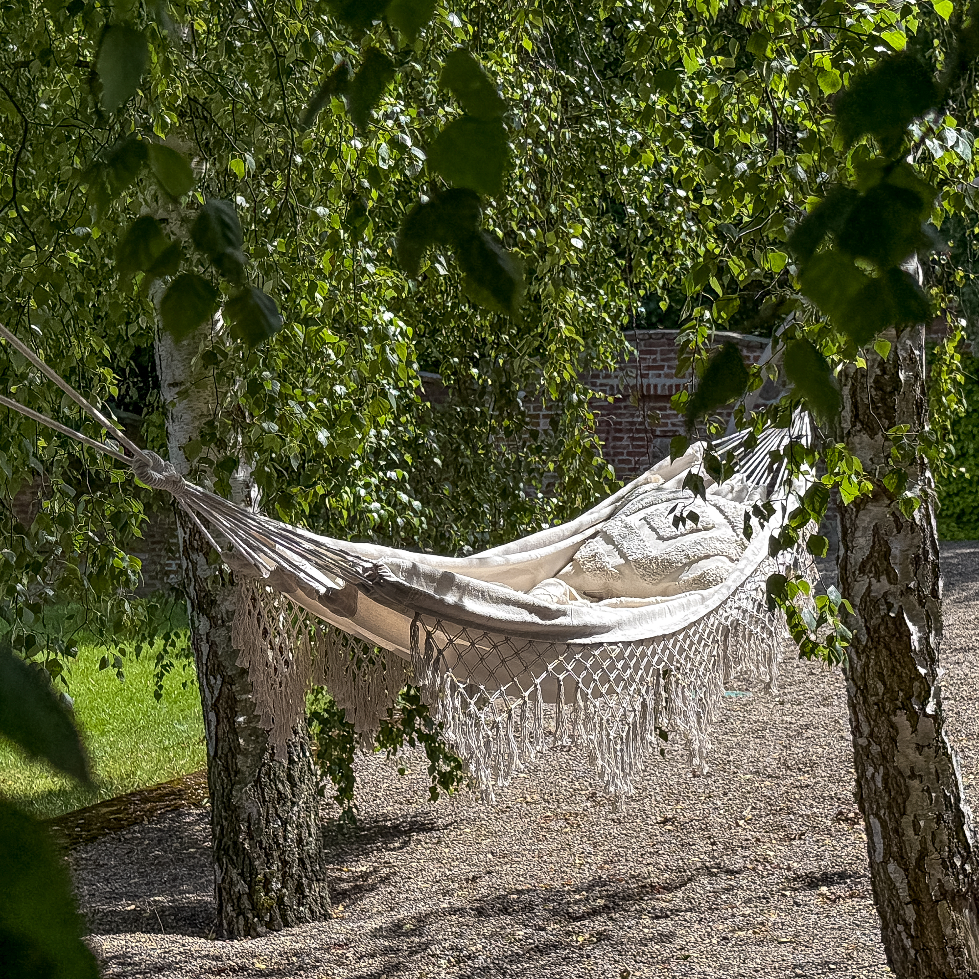 Hamac cu franjuri 200 x 100 cm ecru PATIO